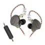 KZ ZSN PRO Grey Mic - IEM 3,5 In Ear Monitor Earphones, Dynamic Hybrid Dual Driver 1BA+1DD