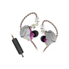 KZ ZSN PRO Purple Mic - IEM 3,5 In Ear Monitor Earphones, Dynamic Hybrid Dual Driver 1BA+1DD