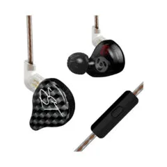 KZ ZST Black With Mic - IEM 3,5 In Ear Monitor Earphones, Dynamic Hybrid Dual Driver 1BA+1DD