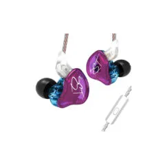 KZ ZST Purple With Mic - IEM 3,5 In Ear Monitor Earphones, Dynamic Hybrid Dual Driver 1BA+1DD