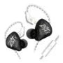 KZ ZST X Black With Mic - IEM 3,5 In Ear Monitor Earphones, Dynamic Hybrid Dual Driver 1BA+1DD, 2x