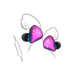 KZ ZST X Purple With Mic - IEM 3,5 In Ear Monitor Earphones, Dynamic Hybrid Dual Driver 1BA+1DD, 2x
