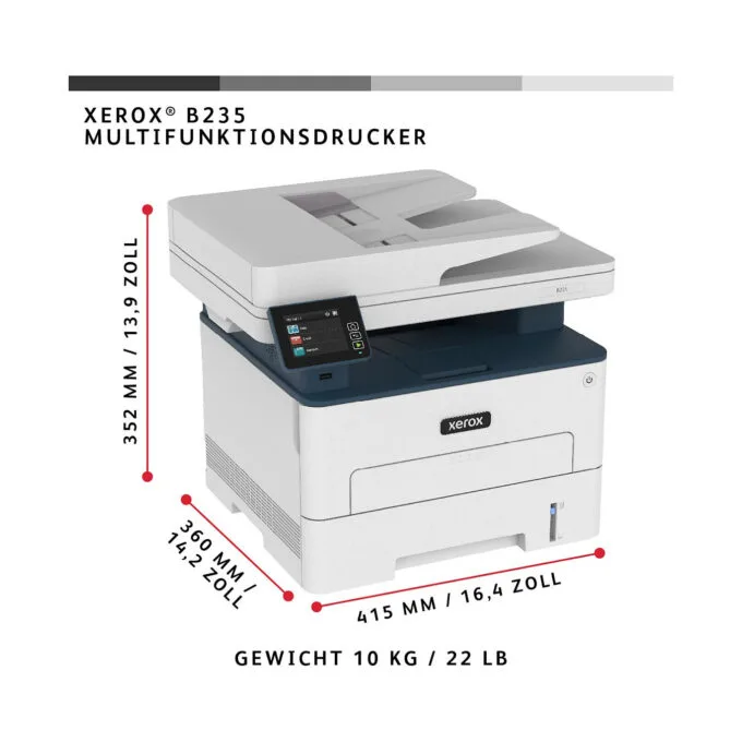 L Xerox B235 S W Laser-Multifunktionsdrucker 4in1 A4 34 S. Min. LAN WiFi Duplex ADF — image 12
