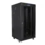 Lanberg Free Standing Cabinet 19'' with Glass Door 22U 60cm Ventilation Panel with LCD, 2 Fans & Thermostat Black (no...