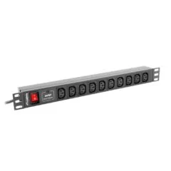 Lanberg PDU - 1U 10-Way IEC 2M with IEC plug Surge
