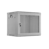 Lanberg Wall Rack 19'' with Perforated Door - 6U 45cm Grey FLAT PACKED