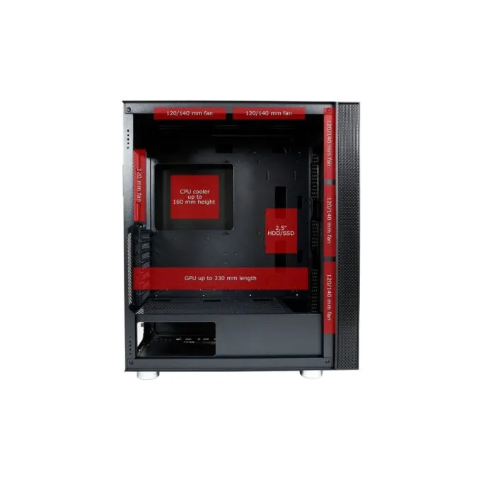 LC-Power 8000B Midi Tower PC Case Black Sound-Insulated — image 21