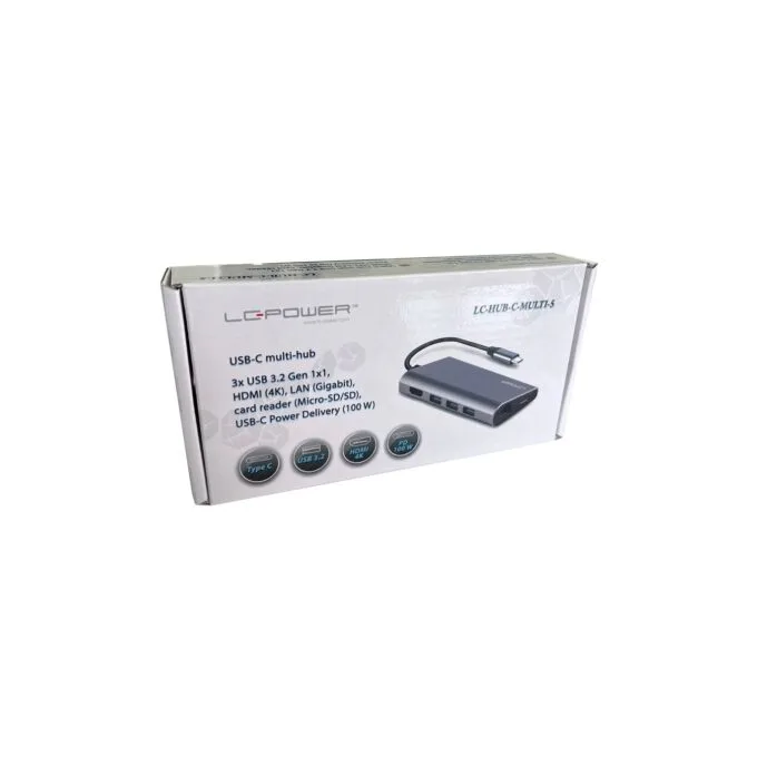 LC-Power LC-HUB-C-MULTI-5 USB-C Hub - 3xUSB-A, USB-C, HDMI, SD/MicroSD, LAN — image 7