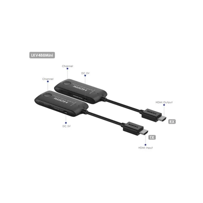 Lenkeng HDMI Wireless Extender - LKV488-V2.0 - HDMI Wireless Extender 4K60Hz Mini 20m HDMI — image 8