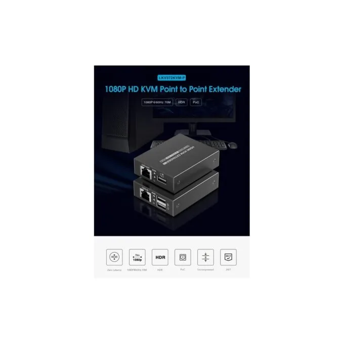 Lenkeng KVM HDMI Extender over Ethernet - LKV372KVM-P - 4K30Hz 70m — image 3