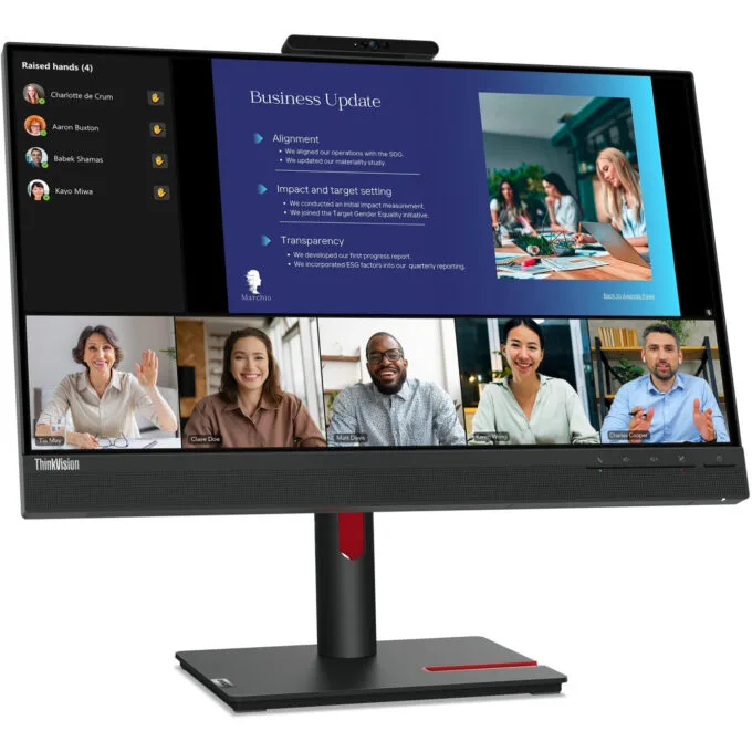 Lenovo ThinkVision T24v-30 23.8" FHD IPS 75Hz Monitor Webcam Speakers — image 18