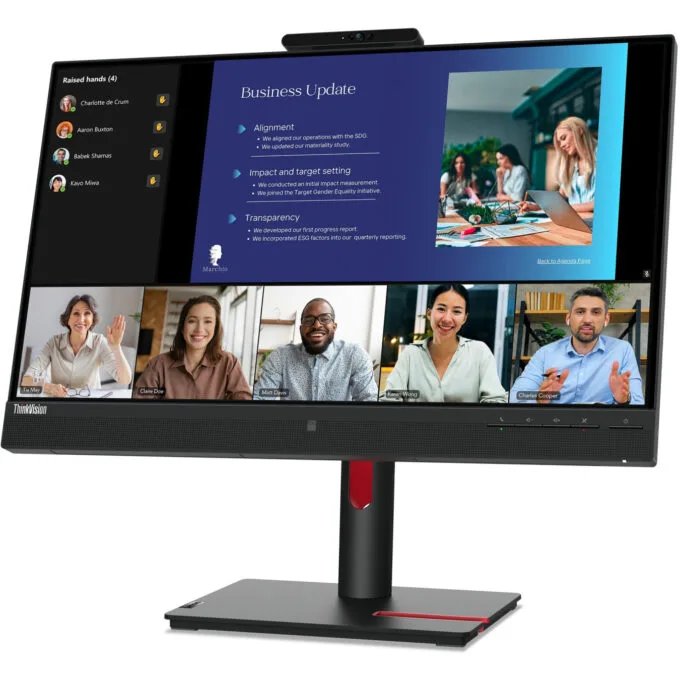 Lenovo ThinkVision T24v-30 23.8" FHD IPS 75Hz Monitor Webcam Speakers — image 3