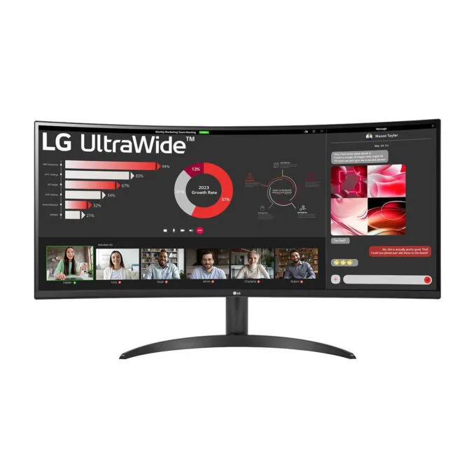 LG 34WR50QK-B 34" UltraWide Curved VA Monitor 3440x1440 100Hz HDR10 FreeSync — image 1