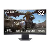 LG UltraGear 32GS60QC-B - 31.5in (80cm) QHD 2560x1440 Curved VA 1000R, 180Hz, 1ms, HDR10, FreeSync, Black