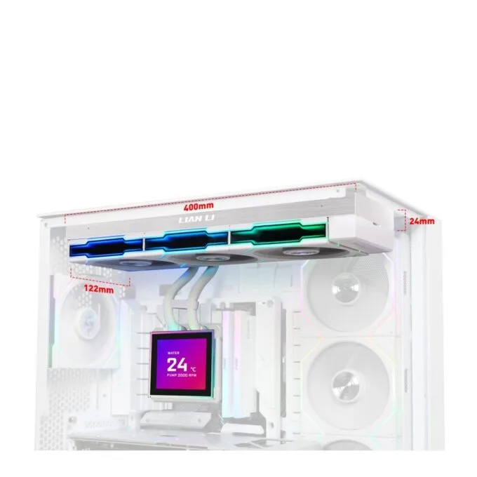 Lian Li Hydroshift II LCD-S - 360TL - White RGB AIO CPU Cooler - 3.4' Screen - AM5 AM4 — image 5