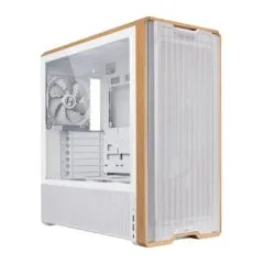 Lian Li LANCOOL 217 White - Mid-Tower ATX PC Case, 5 PWM Fans, Wood Accent