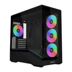 Lian Li Vector V100 Mini Black - 4 x 120mm ARGB - Mini Micro ATX - LED RGB Strip - Tempered Glass