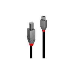LINDY 1m USB 2.0 Typ C an B Kabel. Anthra Line