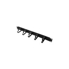 LogiLink 19-inch 1U Cable Management Panel with 5 Steel Hooks - Black