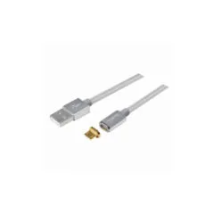 LogiLink CU0117 1m Micro-USB Magnetic Adapter Cable - Silver