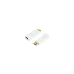 LogiLink DisplayPort to HDMI Adapter - CV0057 - White/Yellow, Locking DP Male to HDMI Female