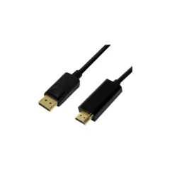 LogiLink DisplayPort to HDMI Cable - CV0126 - DP 1.2 to HDMI 1.4, 1 m, Black