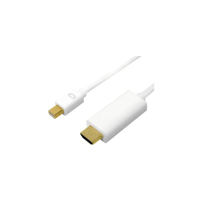 LogiLink Mini DisplayPort to HDMI Cable - CV0123 - 2m, DP 1.2 to HDMI 1.4, 4K@30Hz, White — image 1