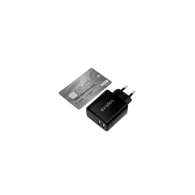 LogiLink Socket Adapter - PA0210 - 2x USB 5V/2.4A Fast Charging, Black — image 3
