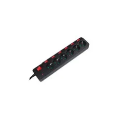 Logilink Steckdosenleiste 6-fach. 1.5m mit 6 Schalter schwar