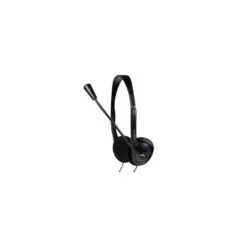 LogiLink Stereo Headset - HS0052 - Black, Wired, Dual 3.5mm, Boom Microphone, 1.8m Cable