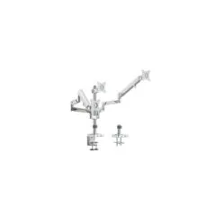 LogiLink Triple Monitor Desk Mount BP0090 - 3x 17-27" Clamp Arm VESA 75/100 Silver