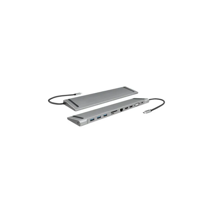 LogiLink UA0373 USB-C 11-in-1 Docking Station 100W PD - Silver — image 2