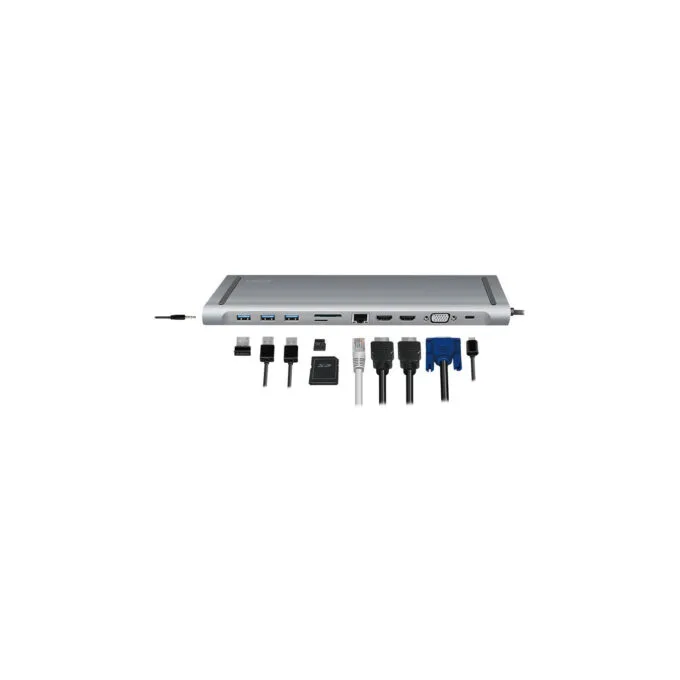 LogiLink UA0373 USB-C 11-in-1 Docking Station 100W PD - Silver — image 5