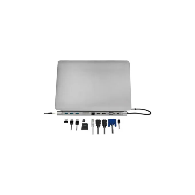 LogiLink UA0373 USB-C 11-in-1 Docking Station 100W PD - Silver — image 6