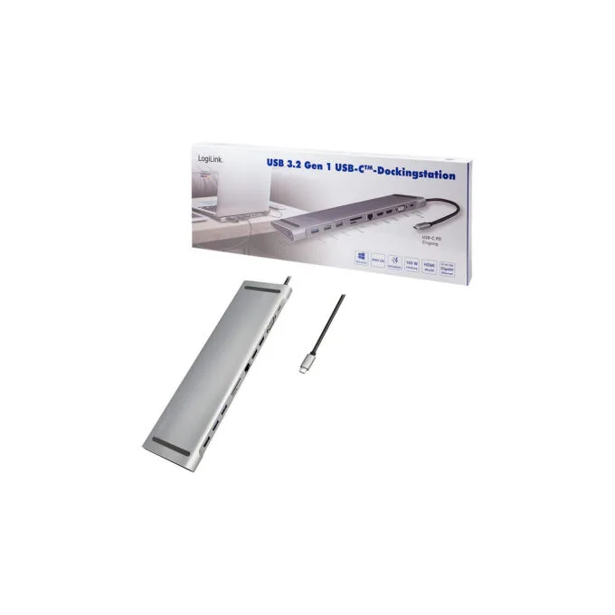 LogiLink UA0373 USB-C 11-in-1 Docking Station 100W PD - Silver — image 10