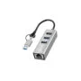 LogiLink UA0440 USB 3.2 Gen1 Hub 3xUSB-A 1xRJ45 2-in-1 Silver