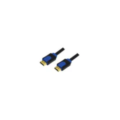 LogiLink Ultra-Thin HDMI with Ethernet Cable - 3m - Black/Blue, Gold-Plated HDMI-A Male/Male