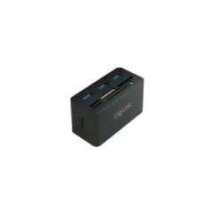 LogiLink USB 3.0 Hub with All-in-One Card Reader - CR0042 - 4x USB-A (3x USB 3.0), microSD/CF/MS support, Black