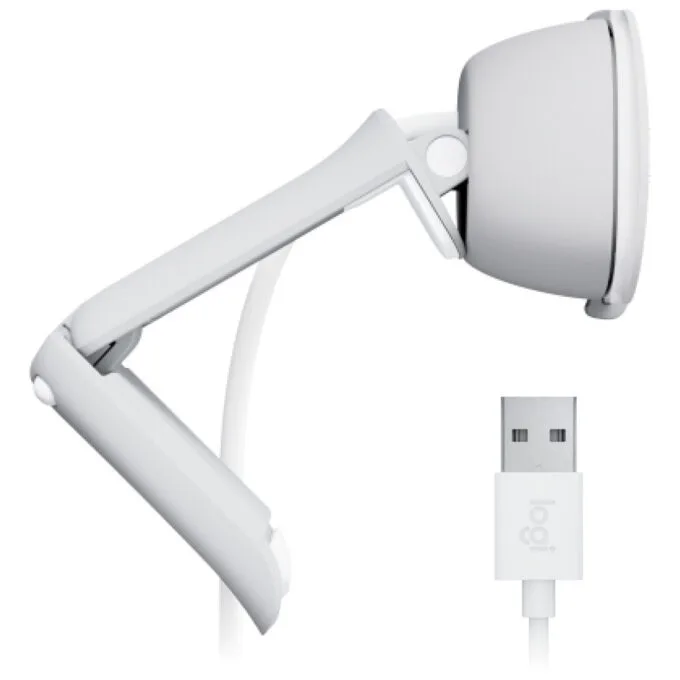 Logitech BRIO 100 - 960-001617 - White Full HD 2MP Webcam, 1080p@30fps, Built-in Mic, Privacy Cover — image 6
