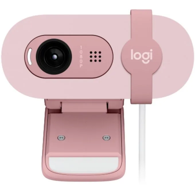 Logitech BRIO 100 - Rose - 2 MP Full HD webcam, 1080p/30fps & 720p, USB — image 1