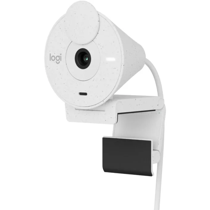 Logitech BRIO 300 - Full HD 1080p Webcam (White) - 30 fps, Built-in Microphone, Privacy Cover — image 12