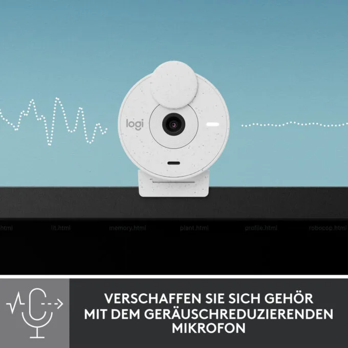 Logitech BRIO 300 - Full HD 1080p Webcam (White) - 30 fps, Built-in Microphone, Privacy Cover — image 15