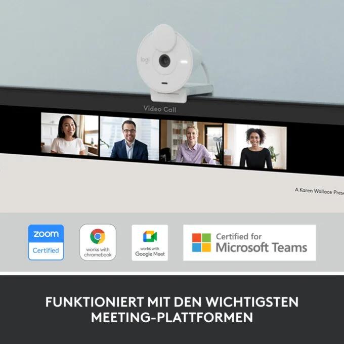 Logitech BRIO 300 - Full HD 1080p Webcam (White) - 30 fps, Built-in Microphone, Privacy Cover — image 5