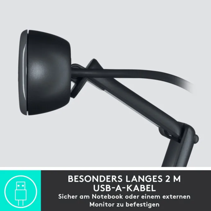 Logitech C505 HD Webcam - C505 - 720p 30fps, 60° FOV, Graphite, USB, Built-in Mic — image 3