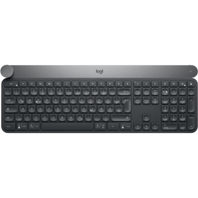 Logitech Craft Advanced - Wireless Full-Size QWERTZ Keyboard - Black/Grey, 2.4GHz + Bluetooth, Creative Input Dial — image 1