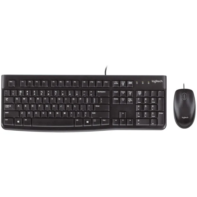 Logitech Desktop MK120 - Wired USB Full-Size Keyboard with Optical Mouse - Black — image 7