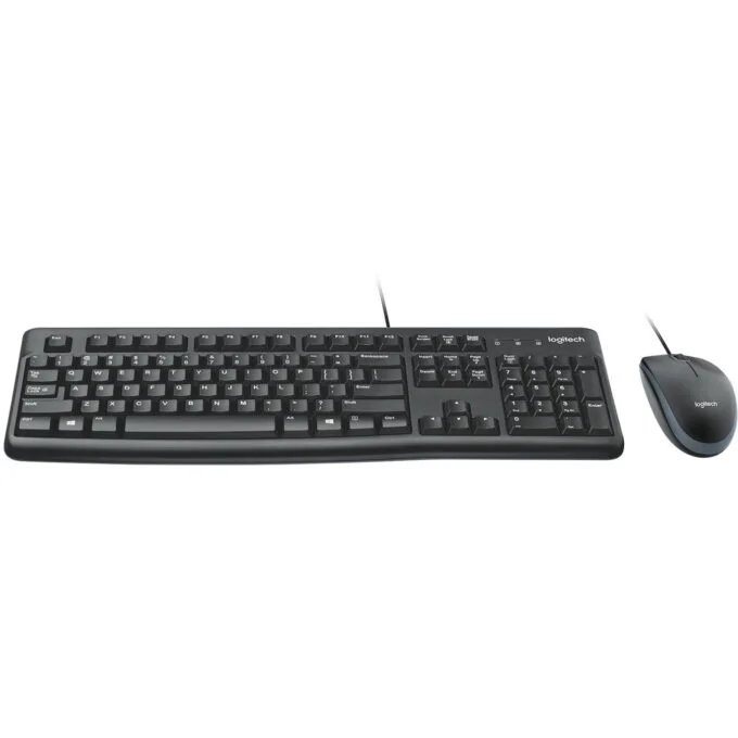 Logitech Desktop MK120 - Wired USB Keyboard & Optical Mouse - Black, Swiss QWERTZ — image 1