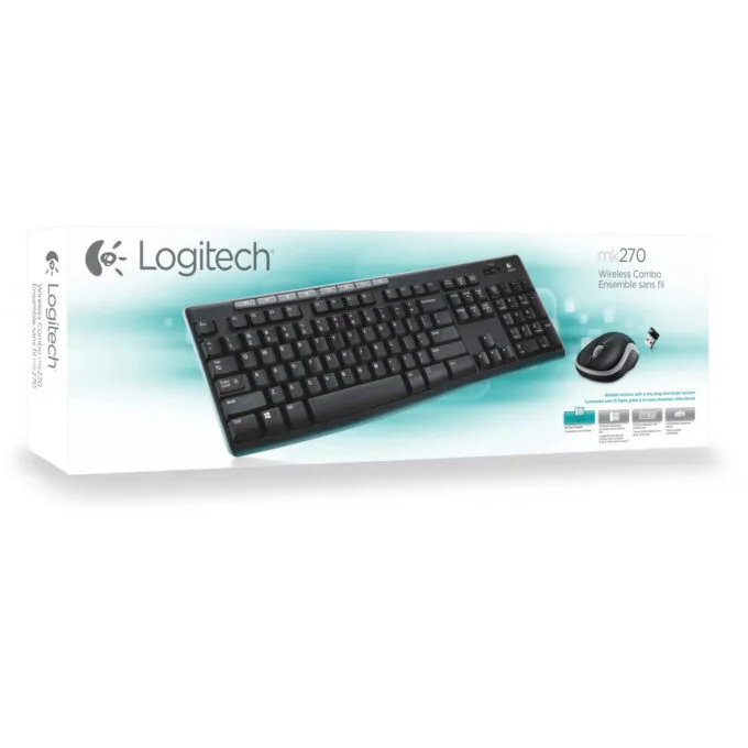 Logitech Desktop MK270 - Wireless Combo - AZERTY French, Full-size 100%, 2.4GHz RF, Black — image 5