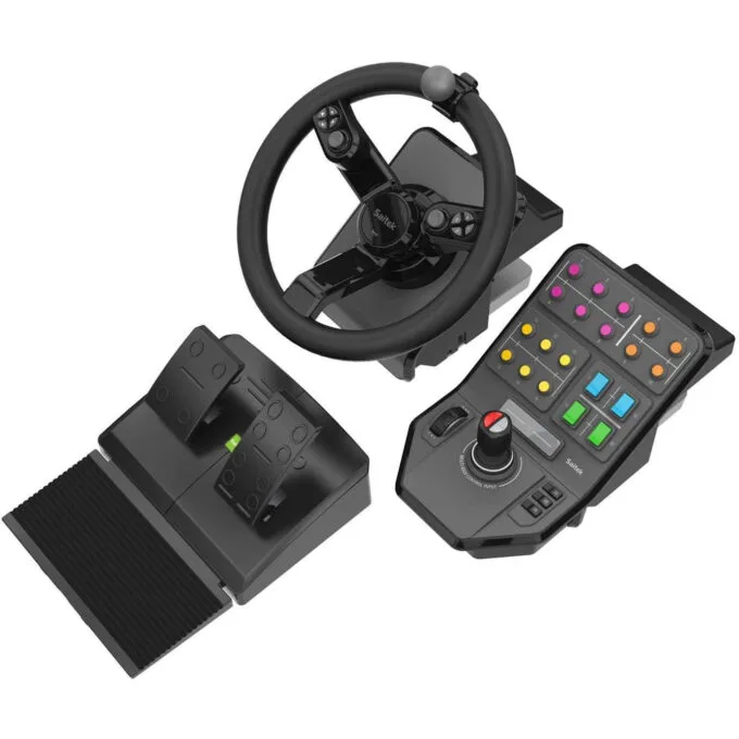 Logitech G Saitek Farm Sim Controller - Heavy Equipment Bundle - Black, 900° Wheel & Pedals, Wired USB, PC — image 3