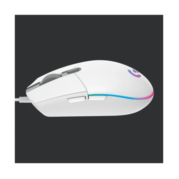Logitech G203 Gaming Mouse - 910-005797 - Wired USB-A, White, 8000 DPI, RGB, 6 Buttons — image 2